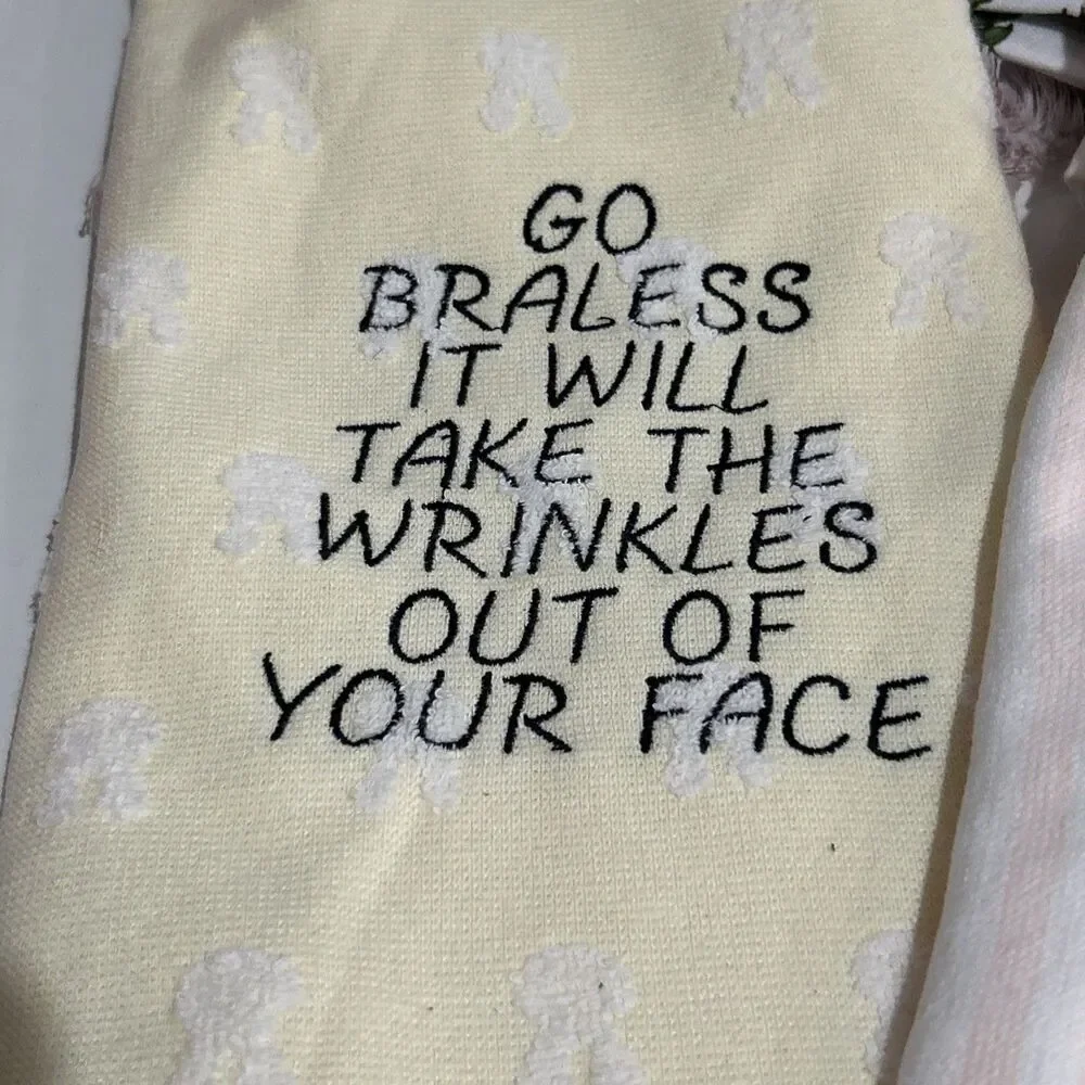 7 Funny Embroidered Kitchen Dish Tea Towels Women's Theme Terry Cloth